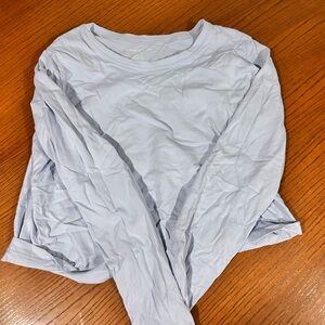 Elegant Sky Blue Long Sleeve Women's Top